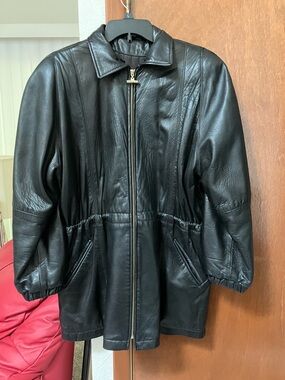 DAMSELLE black lambskin leather jacket